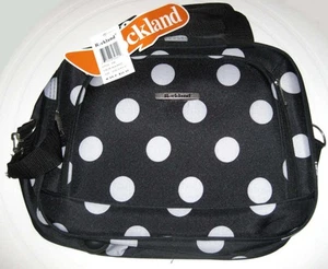 BRAND NEW! ROCKLAND CARRY-ON TOTE BAG Black White Dots 14" - Picture 1 of 1