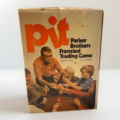 Vintage 1973 Parker Brothers Pit Card Trading Game With Orange Bell & 74 Cards - Image 1 of 2