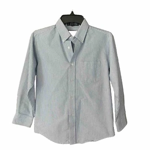 Dockers Oxford Boys Size 12 Excellent Blue White Stripe Dress Shirt - Picture 1 of 4