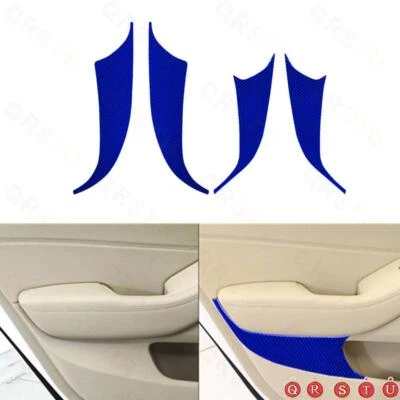 4Pcs Blue Carbon Fiber Interior Door Panel Cover Trim For KIA Cadenza 2014-2016 - Imagem 1 de 4