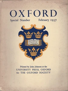 Oxford Society Special Number February 1937 Vintage Magazine Bodleian Library - Bild 1 von 1