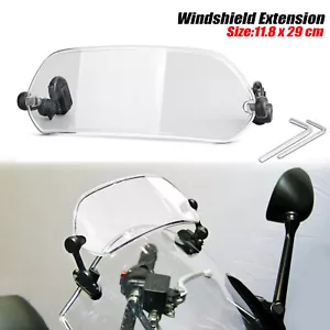 Universal Clip On Motorcycle Windshield Extension Spoiler Wind Screen Deflector - Picture 1 of 10