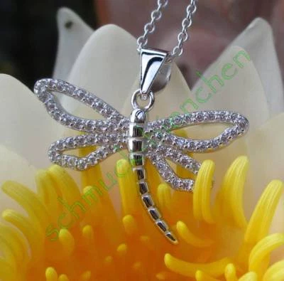 KX Libelle dragonfly Insekt  Anhänger mit Kette Silber 925 - Bild 1 von 3