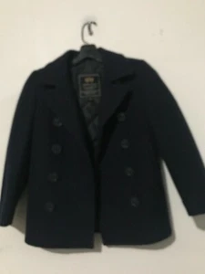 Alpha Industries Navy Jacket Coat Kids Formal Size YXXS Winter Wool - Picture 1 of 10