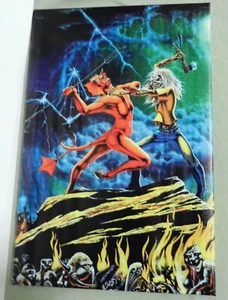 Iron Maiden Eddie Number Of The Beast 666 Eddie Devil Framed Canvas Print 12x18 - Picture 1 of 10