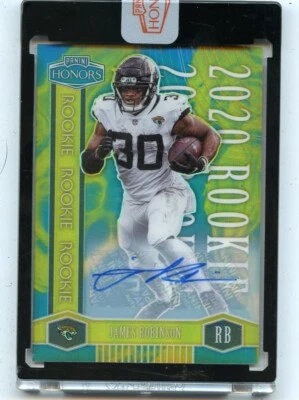 2020 PANINI HONORS #26 JAMES ROBINSON AUTOGRAPH "GOLD PRIZM" RC SP #2/2, JAGUARS - Image 1 of 2