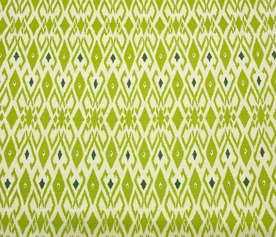 QUADRILLE LOCKAN GREEN FOREST GEOMETRIC LINEN EXCLUSIVE FABRIC BY YARD 52"W - Image 1 of 4