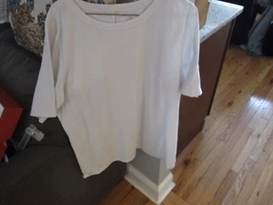 WOMENS SHORT SLEEVE SHIRT LANE BRYANT 14/16 WHITE STRIPED - Picture 1 of 12