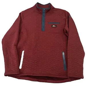 Moosejaw Men Maroon Henley Snap Cass Ave Quilted Snap Weekend Sweater-XL-5581 - Picture 1 of 13