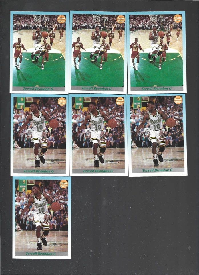 (7) 1991-92 Front Row Terrell Brandon rookie cards, Cleveland Cavaliers star - Image 1 of 1