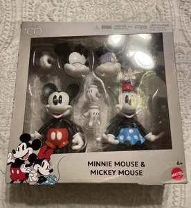 Disney 100 Collectible Action Figures Mickey and Minnie Mouse Swappable Soft  - Picture 1 of 6