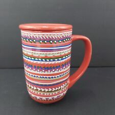 Davids Tea Cup Nordic Mug with Lid Cozy Sweater Design Coral Pink Base Colour