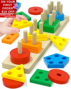 Montessori Toys for 1 2 3 Year Old Boy Girl, Toys for Ages 2-4 Toddlers Kids Bab - Picture 1 of 12