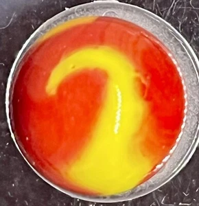 Einzigartiger Vakuum ""Red Devil"" Wirbel Glas Marmor ~ 5/8"" - gelb und rot - Bild 1 von 6