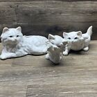 Vintage Mid Century ~ White Persian Mother Cat (Planter) and 2 Kittens