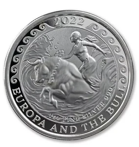 2022 MALTA EUROPE 1oz .999 Fine Silver ~ Europa and The Bull ~ Silver Coin - Picture 1 of 2
