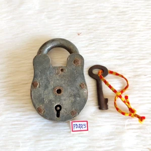 1971 Vintage Bharadwaj & Co. Iron Padlock With Original Key PD225 - Picture 1 of 7