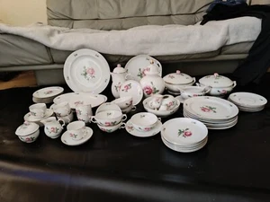 66 tlg. Service Fürstenberg Goldrand weiss Rosendekor - Bild 1 von 3