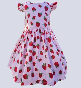 Strawberry birthday party dress, Strawberry girl dress, First birthday dress, - Picture 1 of 5