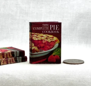 1:6 Scale COMPLETE PIE COOKBOOK Miniature Playscale Illustrated Readable Book - Picture 1 of 9