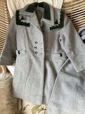 VTG 50s Baby Girl's Toddler Winter Coat Pants Velvet Trim Lined 3-4 Yrs - Image 1 of 4