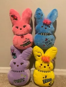 Peeps Easter Bunny Just Born Set of 4 Emo Bunny Plush Punk Rockstar 2023 NEW - Picture 1 of 8