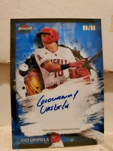 Gio Urshela 2024 Topps Finest Blue Refractor On-Card Auto /99 Angels - Picture 1 of 2