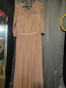 Miusol women's floor length formal Dress  SIZE  XL- dusty rose w/ lace bodice - Picture 1 of 12