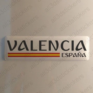 Valencia España Pegatina 3D Relieve Resina Bandera 120x30mm Pegatinas Sticker - Picture 1 of 1