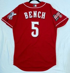Authentic Majestic, 44 LARGE CINCINNATI REDS JOHNNY BENCH ON FIELD Jersey RARE! - Picture 1 of 7