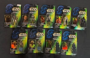 Star Wars POTF Action Figures GREEN CARD RED HOLO 9PC Lot SEALED Kenner 1996-7 - Picture 1 of 2