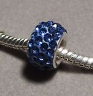 Blue Cz's Set In Matching Resin European Spacer Bead      (Sp404)