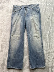Pantalones de mezclilla azules de diseñador relajados 7 For All Mankind para hombre talla 36 para hombre ropa de trabajo occidental - Imagen 1 de 14