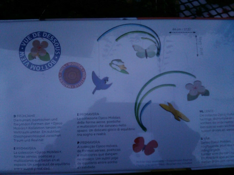 New Baby Crib Nursery Bird Flower Butterflies Mobile Spring by Djeco France - Image 1 of 2