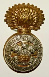 INSIGNIAS DE GORRA MILITAR BRITÁNICA, insignia de gorra de los fusileros reales galeses 1898-1921 - Imagen 1 de 2