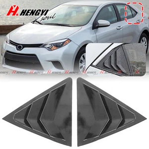 Glossy Black Side Window Louver Shutter Cover Trim For Toyota Corolla 2014-2018 - Picture 1 of 7