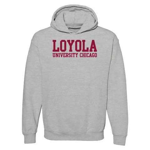 Loyola University Chicago Ramblers Basic Block Licensed Hooded Sweatshirt Cover