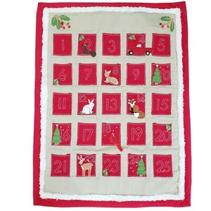 Pottery Barn Kids Woodland Advent Calendar Pockets Quilt Countdown Christmas - Picture 1 of 11