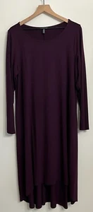 EILEEN FISHER Women's Maxi Dress Plum Jersey Knit High Low Hem XL - Picture 1 of 4