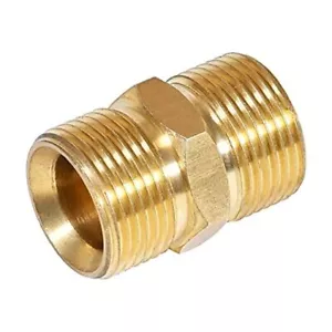M22-14mm Male Thread to M22-14mm Male Pressure Washer Hose Extension Coupler, - Picture 1 of 6