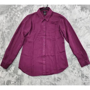 NEW Rue21 Polyester Chiffon Button Up Long Sleeve Blouse S Purple Lightweight - Picture 1 of 9