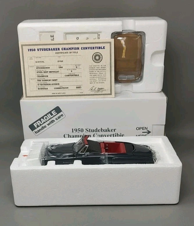 Vintage Danbury Mint 1950 Studebaker Champion Steel Mist 1:24 Diecast Model NOS - Image 1 of 4