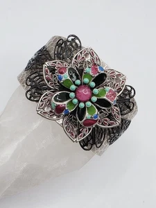 Dawn And Sunset Flower Cuff Bracelet Ollipop USA Fits 6-8" Adjustable - Picture 1 of 6
