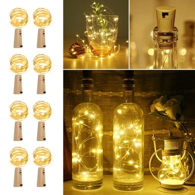 Luces para botellas de vino con corcho, 6,6 pies 20 luces LED de hadas a batería min... Foto 1 de 4