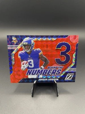 2023 Panini Zenith - Behind the Numbers Jordan Addison #14 Red RC VIKINGS - Image 1 of 2