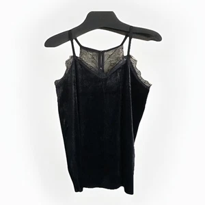 Vintage Black Lace Velvet Top Women’s Medium Whimsigoth Buttons - Picture 1 of 5