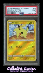2019 Pokemon Unbroken Bonds #54 Pikachu PSA 9 (MINT) Reverse Holo - Picture 1 of 2