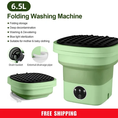Portable Washing Machine - Mini Foldable Washer & Spin Dryer for Small Clothes - Image 1 of 4