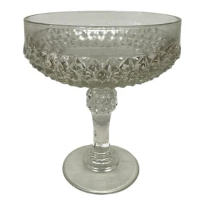 Vintage Diamond Point Indiana Glass Co Tall Footed Pedestal Candy Dish - EUC - Picture 1 of 6