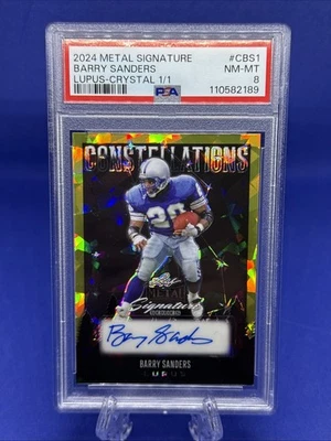 2024 Hoja Metal Signature Barry Sanders Auto Constellations Lupus 1/1 PSA 8 Foto 1 de 3
